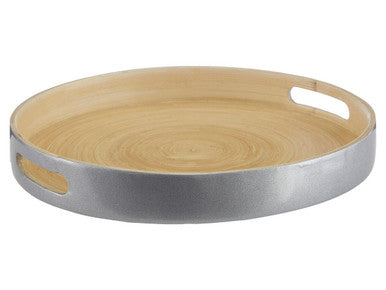 Small Silver Serving Tray with Side Handles