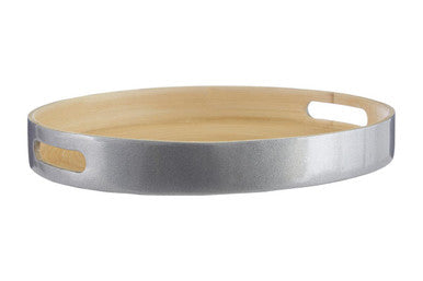 Small Silver Serving Tray with Side Handles