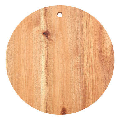 Round Acacia Chopping and Serving Board with Blue Edge
