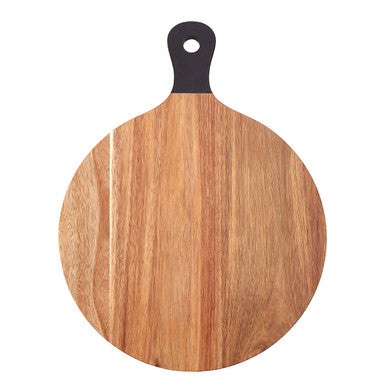 Round Chopping and Serving Board with Black Handle