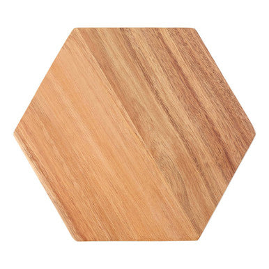 Acacia Hexagonal White Edge Chopping and Serving Board