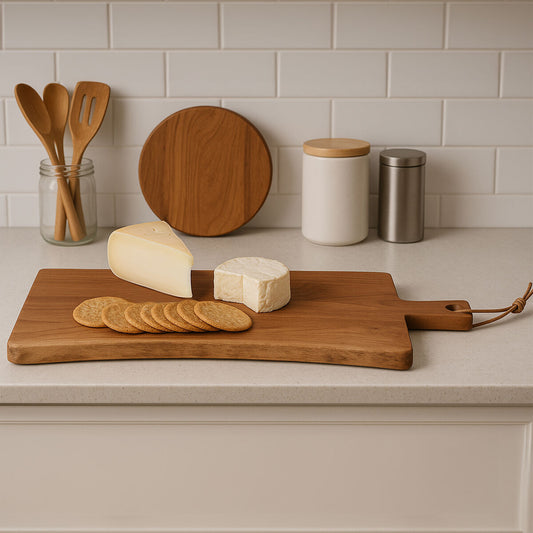 Acacia Wood Asymmetric Paddle Chopping and Serving Board