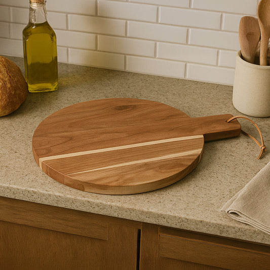 Medium Round Acacia Wood Chopping and Serving Board