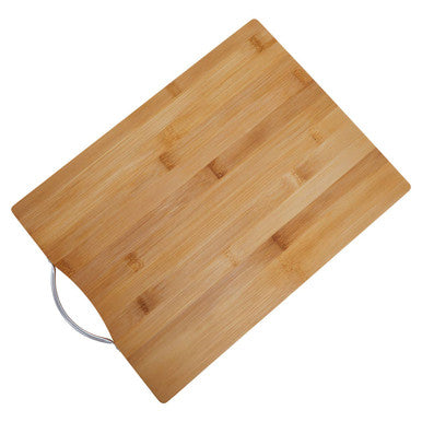 Natural Bamboo Large Chopping Board with Aluminium Handle