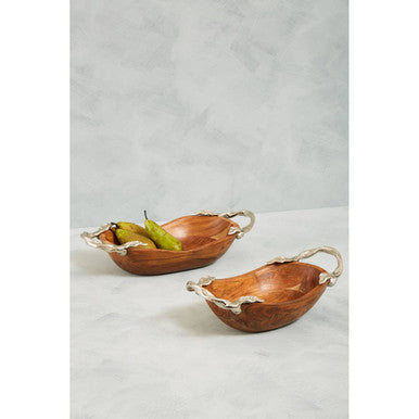 Acacia Wood Small Oval Bowl