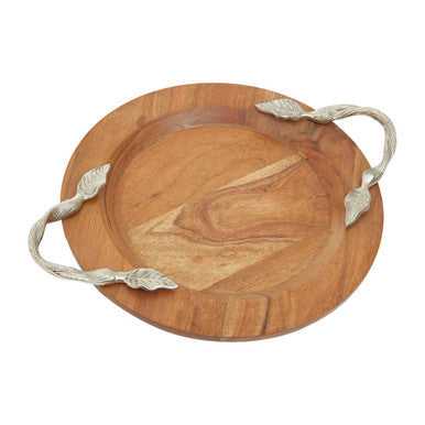 Acacia Wood Small Round Tray