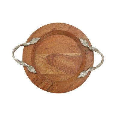 Acacia Wood Small Round Tray