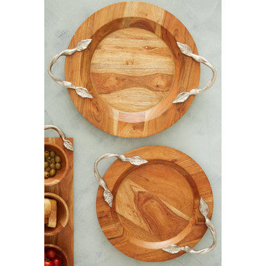 Acacia Wood Small Round Tray