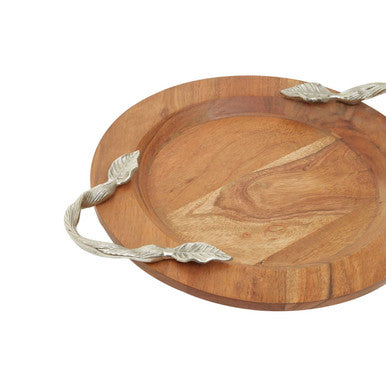 Acacia Wood Small Round Tray