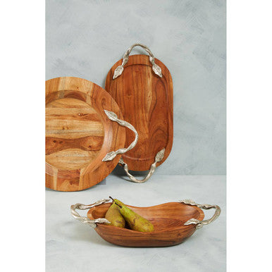 Acacia Wood Oval Serving Tray