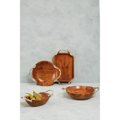 Acacia Wood Round Bowl