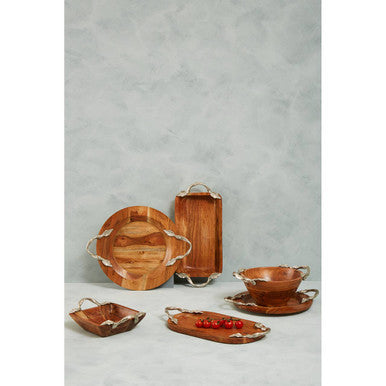 Acacia Wood Rectangular Bowl