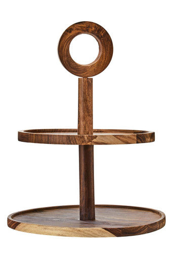 Sheesham Wood Two Tier Cake Stand