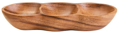 Acacia Wood Three Section Antipasti Dish