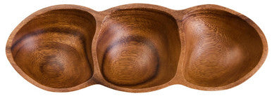 Acacia Wood Three Section Antipasti Dish