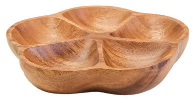 Acacia Five Section Flower Serving Dish