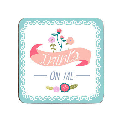 Set of 4 Floral Cork Coasters