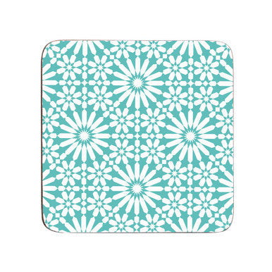 Set of 4 Blue Flower Cork Coasters