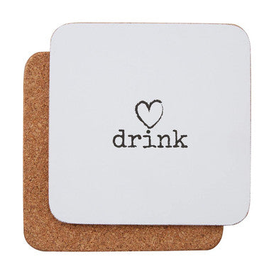 Set of 4 Heart Drink Coasters