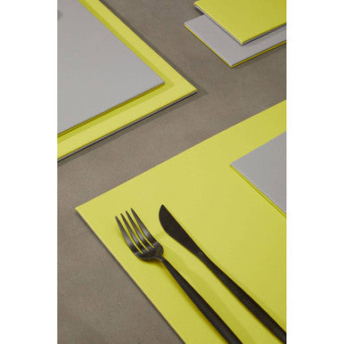Reversible Grey and Green Placemat and Coaster Set of 4