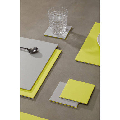 Reversible Grey and Green Placemat and Coaster Set of 4