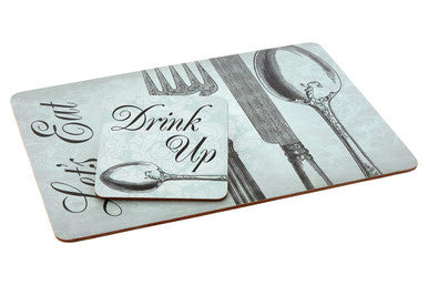 Set of 4 Drink Up Cork Coasters