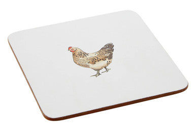 Set of 4 Hen Cork Coasters