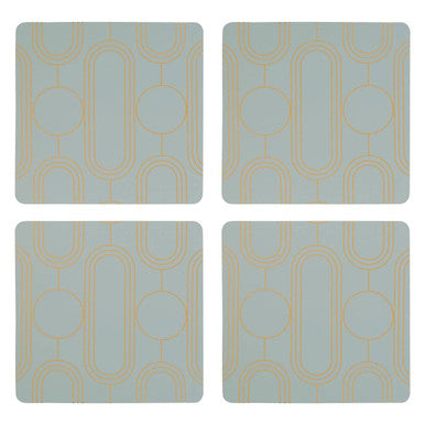Set of 4 Pastel Green Art Deco Coasters