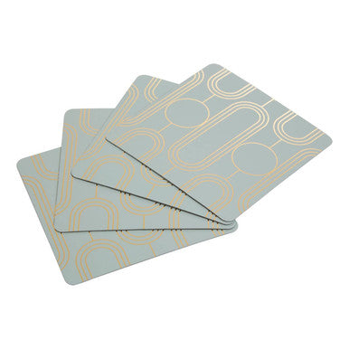 Set of 4 Pastel Green Art Deco Coasters