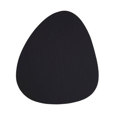 Set of 4 Pebble Black Leather Coasters