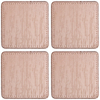 Set of 4 Square Coasters with Pearl Fringe