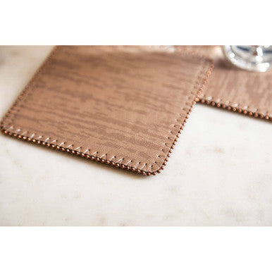 Set of 4 Square Coasters with Pearl Fringe