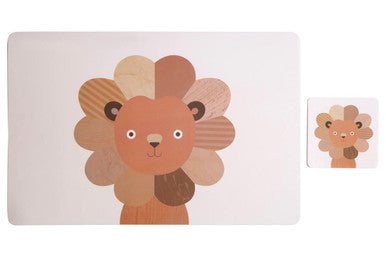 Set of 2 Lion Placemat and Coaster