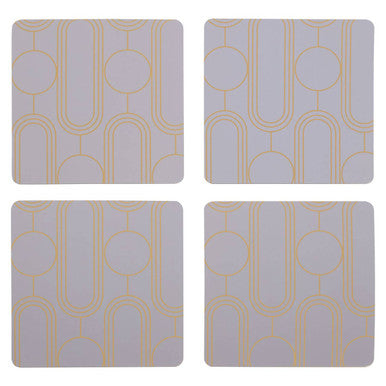 Set of 4 Lilac Art Deco Coasters