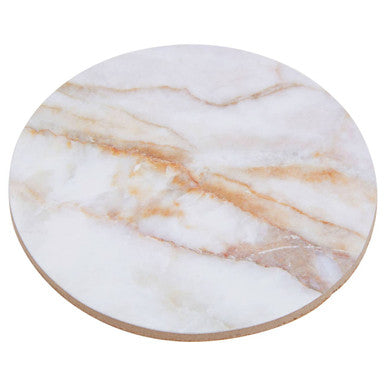 6 Piece Marble Effect Cork Coasters with Gold Foil Edges