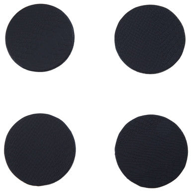 Set of 4 Black Leather Effect Coasters with Holder