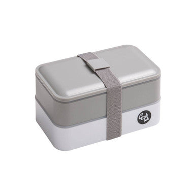 Grey Stackable Lunch Box with Cutlery