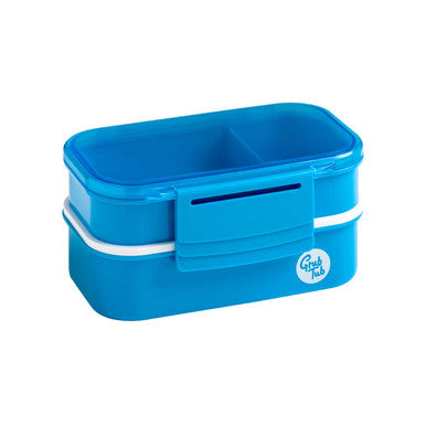 Blue 2 Tier Lunch Box with Cutlery