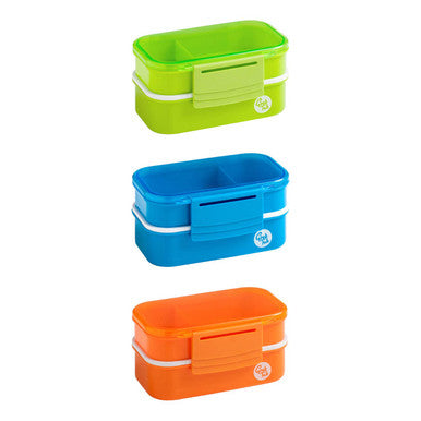 Blue 2 Tier Lunch Box with Cutlery