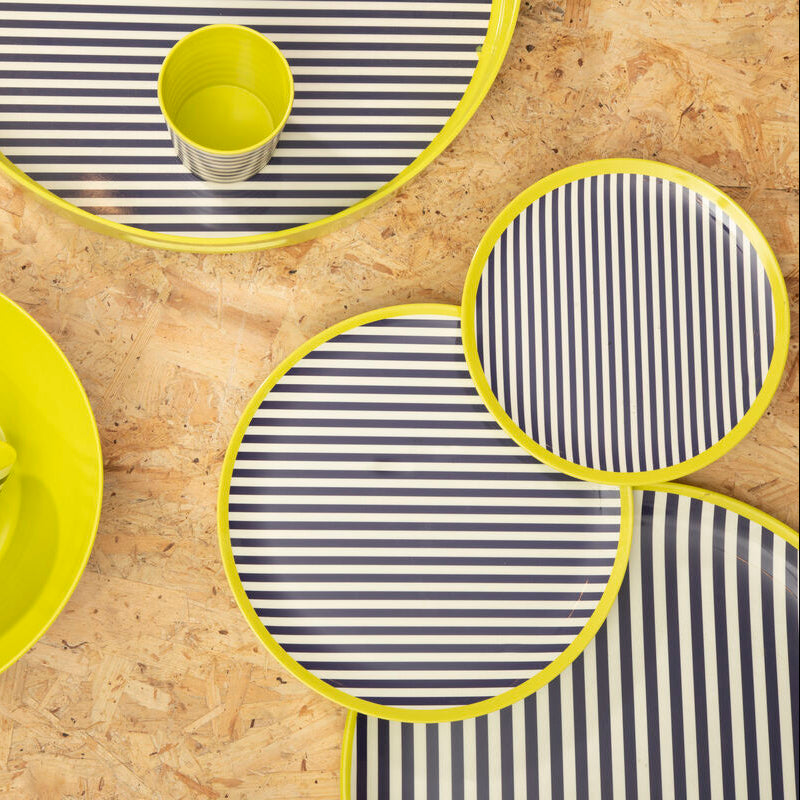Stripe Serving Tray with Handles