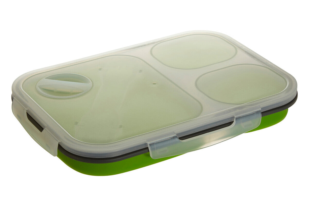 Green Collapsible Lunch Box with Spork