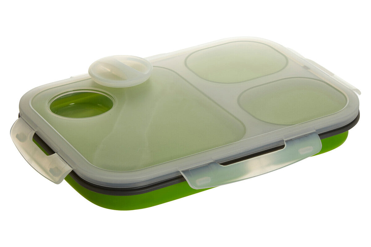 Green Collapsible Lunch Box with Spork