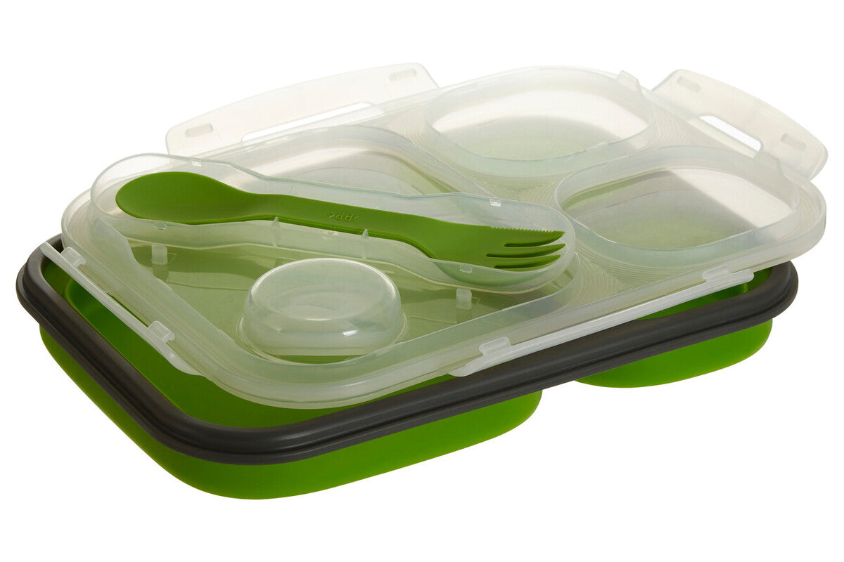 Green Collapsible Lunch Box with Spork