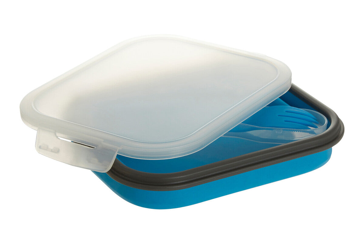 Blue Collapsible Lunch Box with Spork
