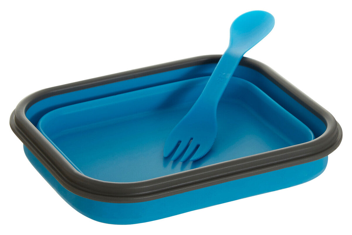 Blue Collapsible Lunch Box with Spork