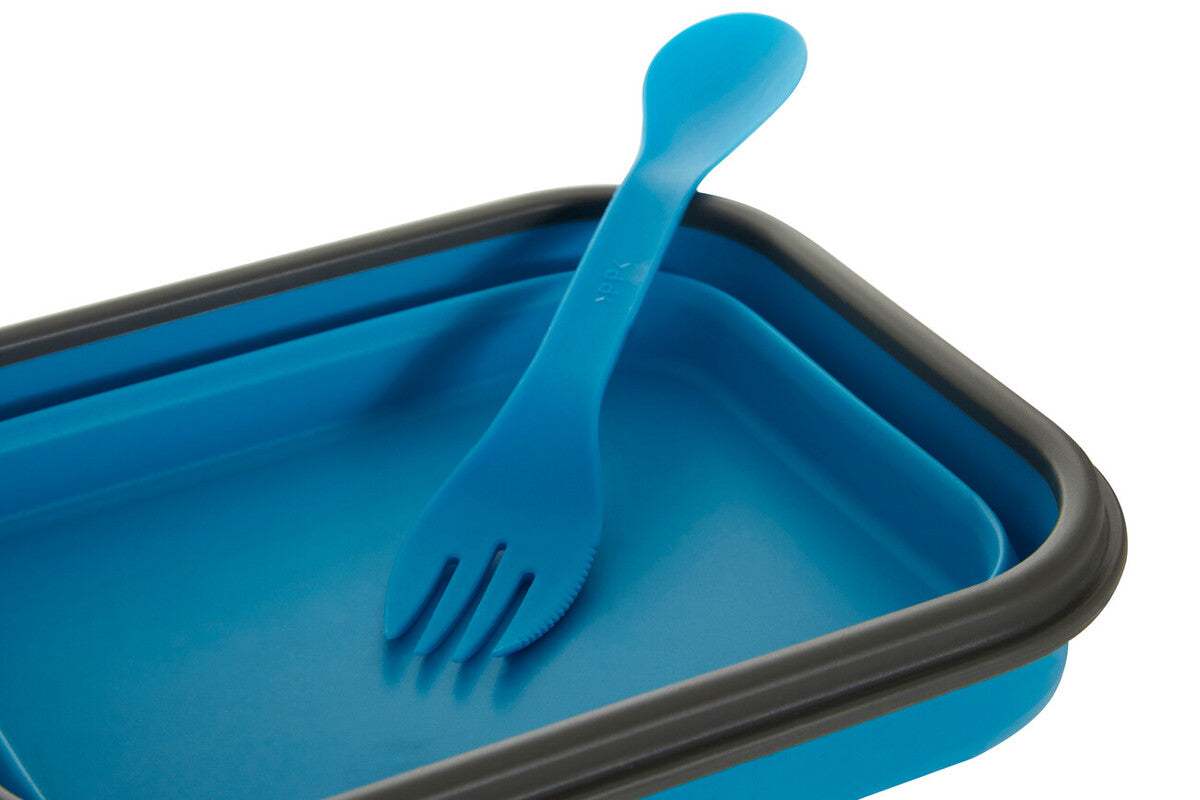 Blue Collapsible Lunch Box with Spork