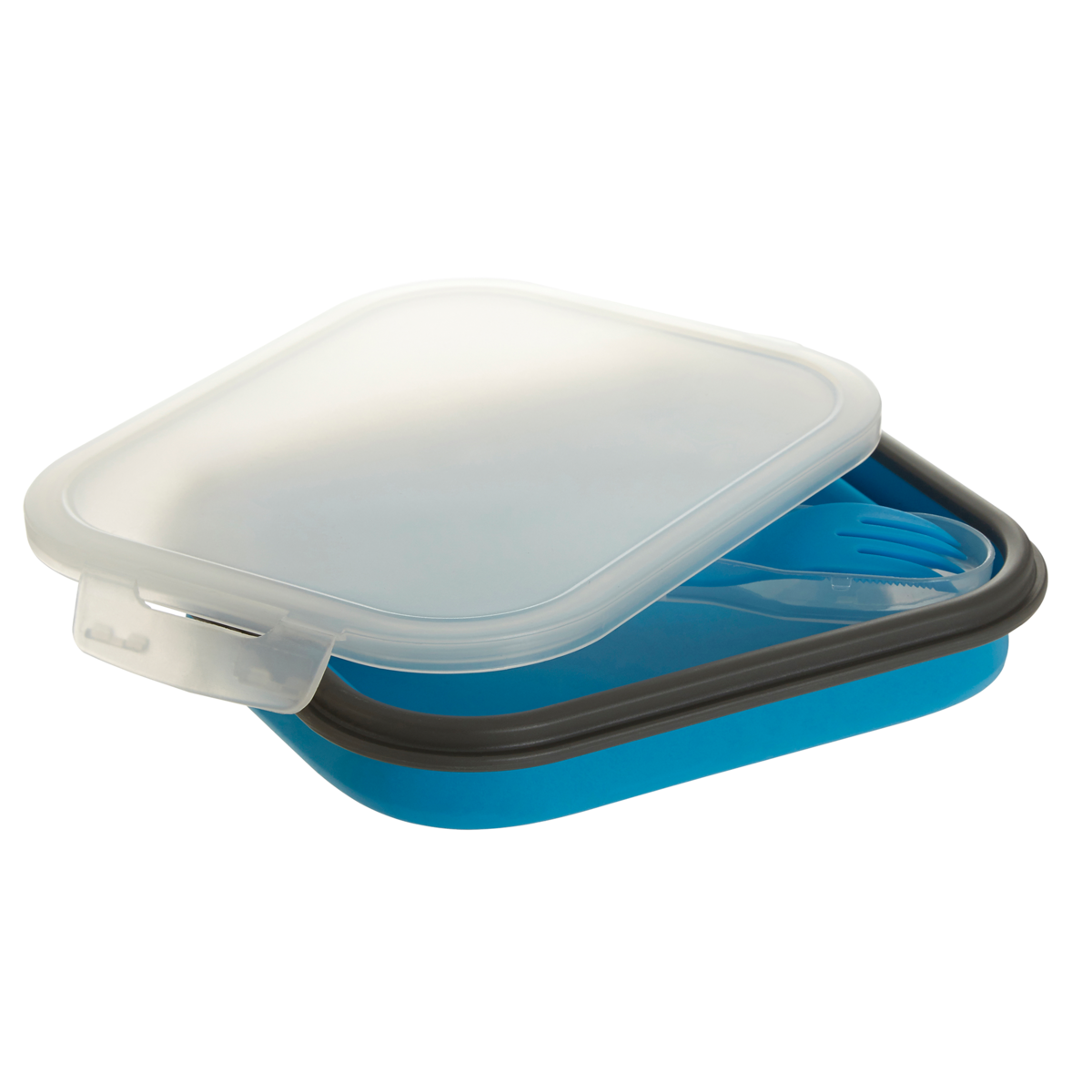 Blue Collapsible Lunch Box with Spork