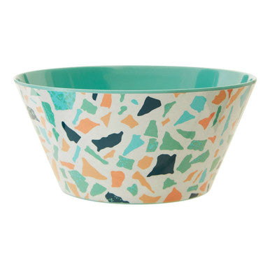 Terrazzo Pattern Bowl with Pastel Green Interior