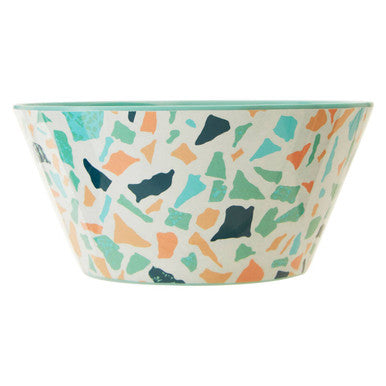 Terrazzo Pattern Bowl with Pastel Green Interior