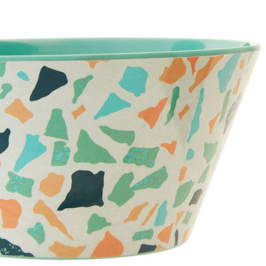 Terrazzo Pattern Bowl with Pastel Green Interior